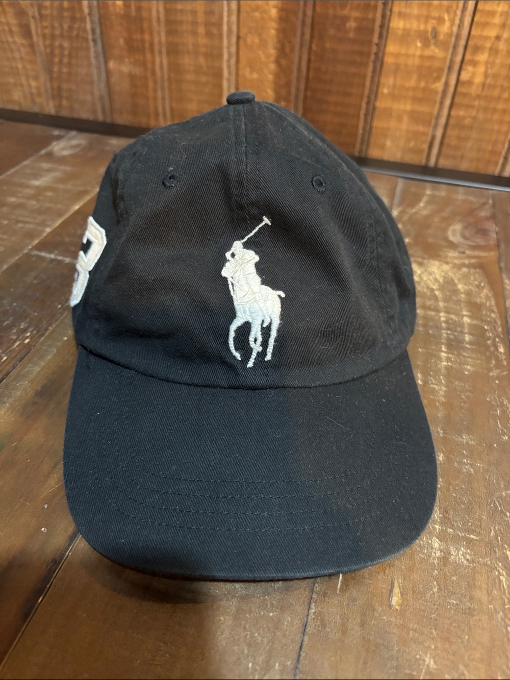 Ralph Lauren Black Baseball Cap with White Polo Logo